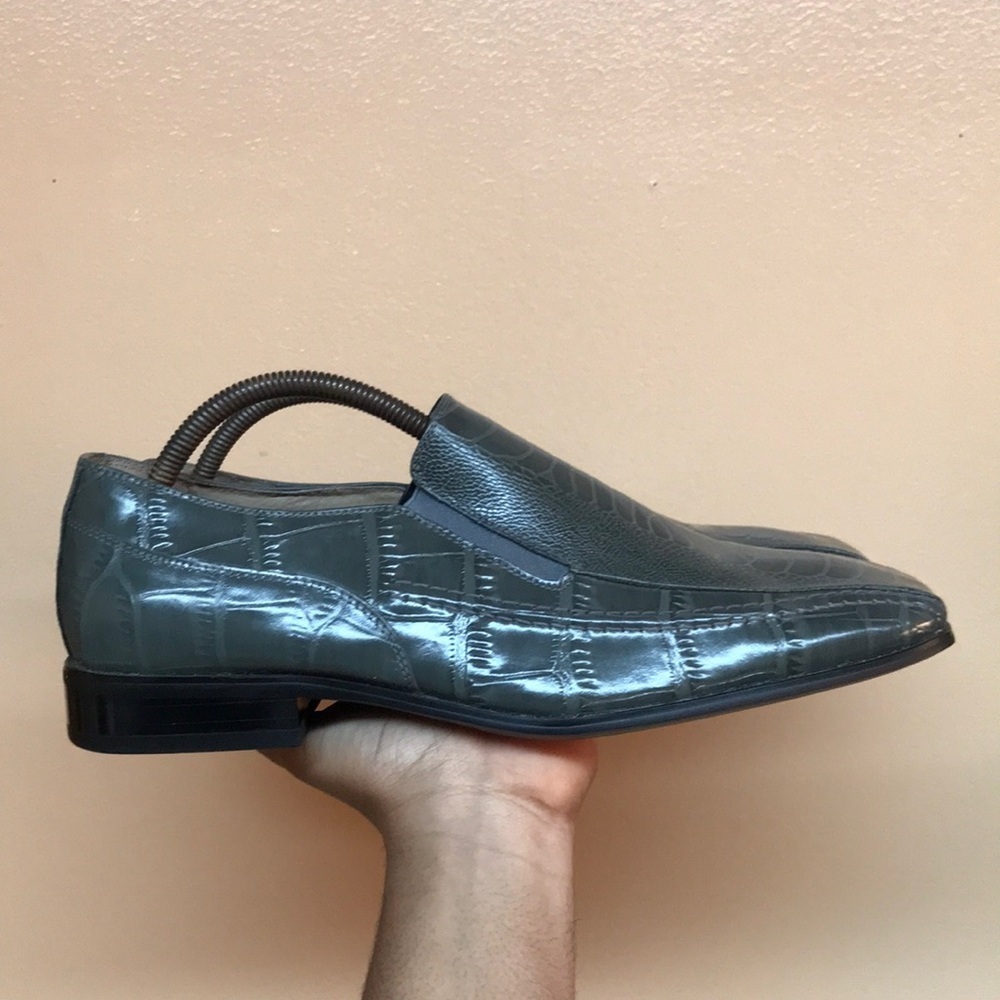 Stacy Adams Green Alligator Print Dress Shoes
